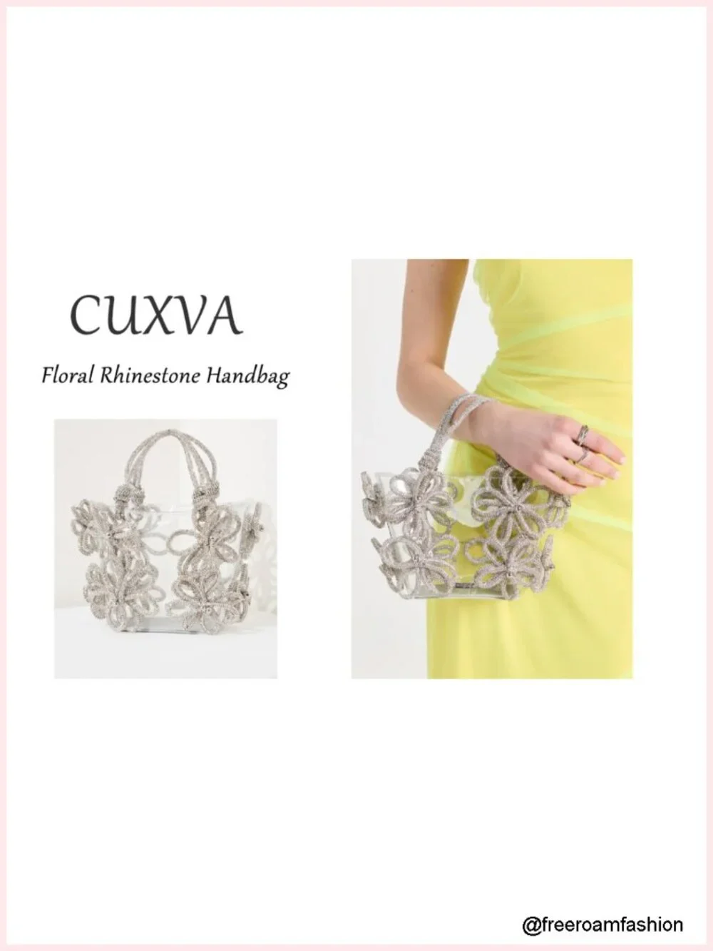 Crystal Rhinestone Evening Bag with Handle for Wedding Prom Party Clutch Purse